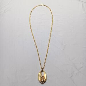 Modern Art Geometric Tear Drop Gold Charm Necklace